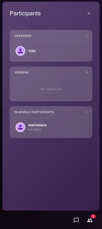 Participants tab